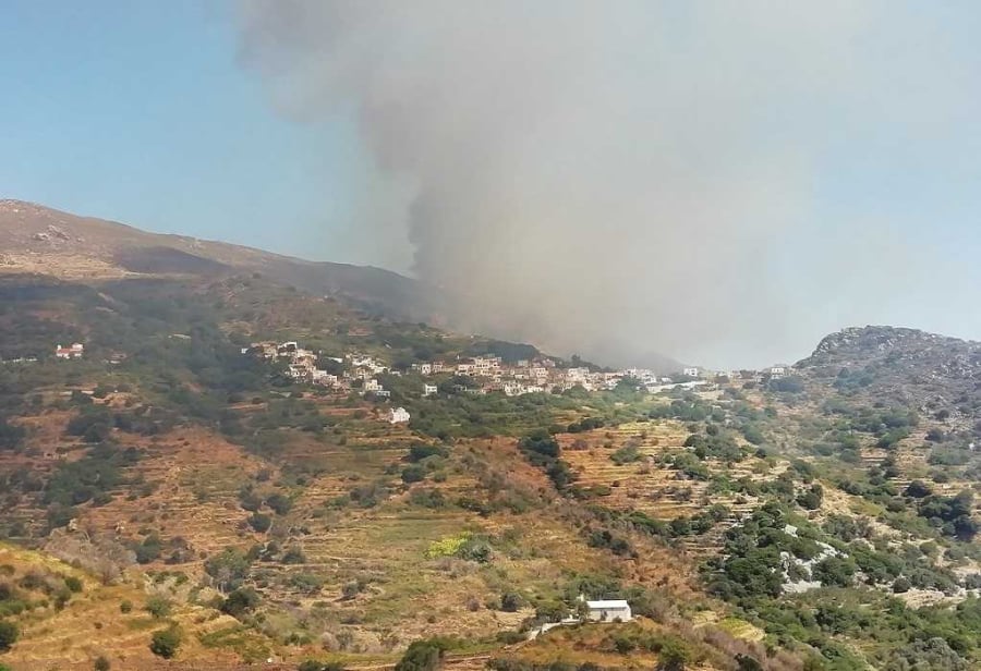 Πυρκαγιά ξέσπασε σε χαμηλή βλάστηση στη Νάξο