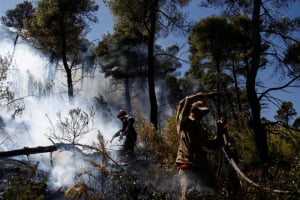 Πυρκαγιά σε δασική έκταση στα Μέθανα