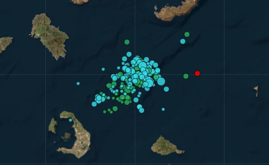 ΕΚΠΑ: Ξεπέρασαν τους 6.400 οι σεισμοί στη ζώνη Σαντορίνης-Αμοργού από τις 26 Ιανουαρίου
