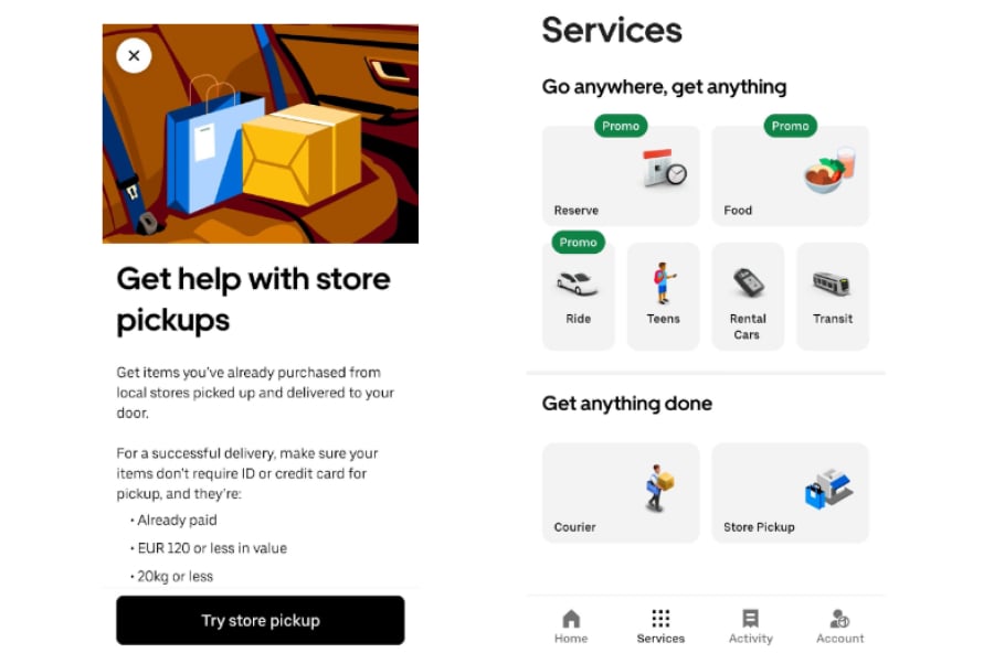 Uber: Φέρνει νέα υπηρεσία «Store Pickup» σε Αθήνα και Θεσσαλονίκη - Πώς λειτουργεί